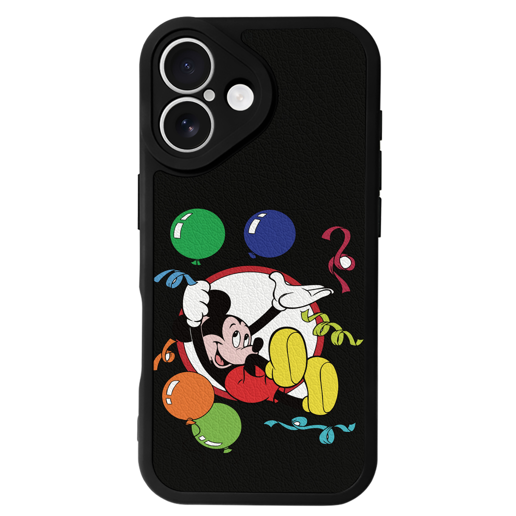（画像用） ミッキーマウス Mickey Mouse 【iPhone 16シリーズ対応】シリコンスマホケース（レザー調） 材質：シリコン